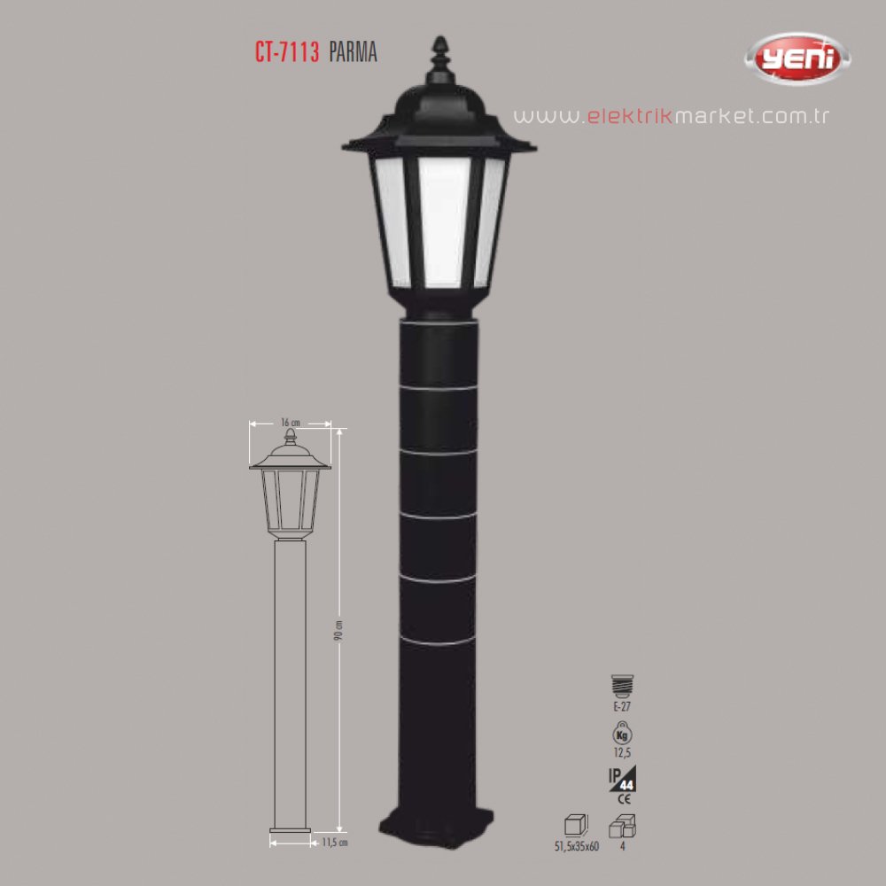 Cata E27 Bahçe Armatürü Parma