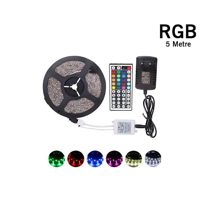 Cata RGB Şerit Led Seti 5m 15 Renk + Trafo + Kumanda