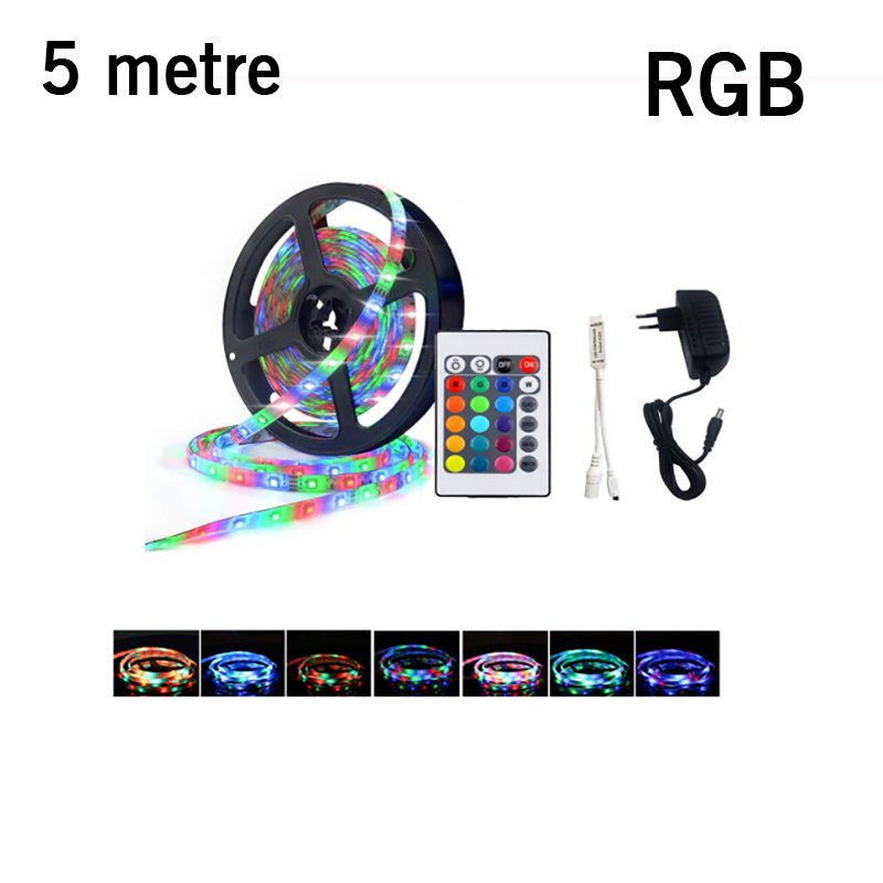 Cata RGB Şerit Led Seti 5m 3 Renk + Trafo + Kumanda