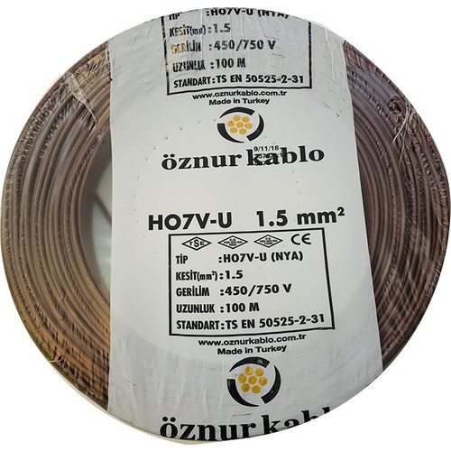 Öznur Kablo 1,5 mm NYA - Kahverengi