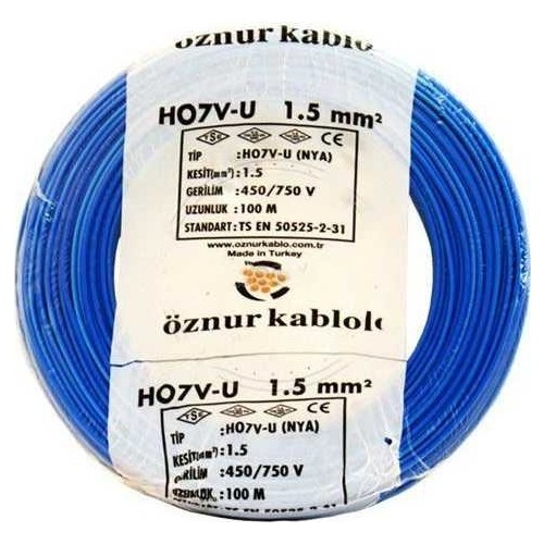 Öznur Kablo 1,5 mm NYA - Mavi